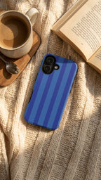1 Style Blue Stripes Inspire custom Trendy Phone Case Collection for iPhone 17-11, Samsung S25-S21