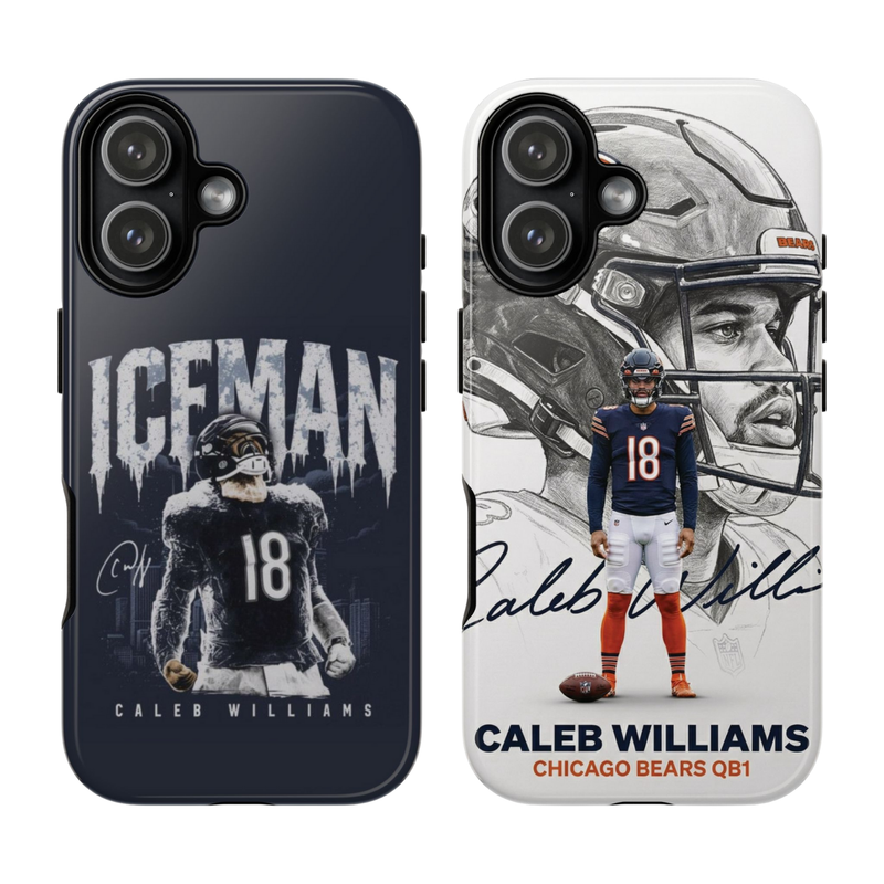 2 Style Caleb Williams Chicago Bears QB1 Inspire custom Sport Phone Case Collection for iPhone 17-11, Samsung S25-S21