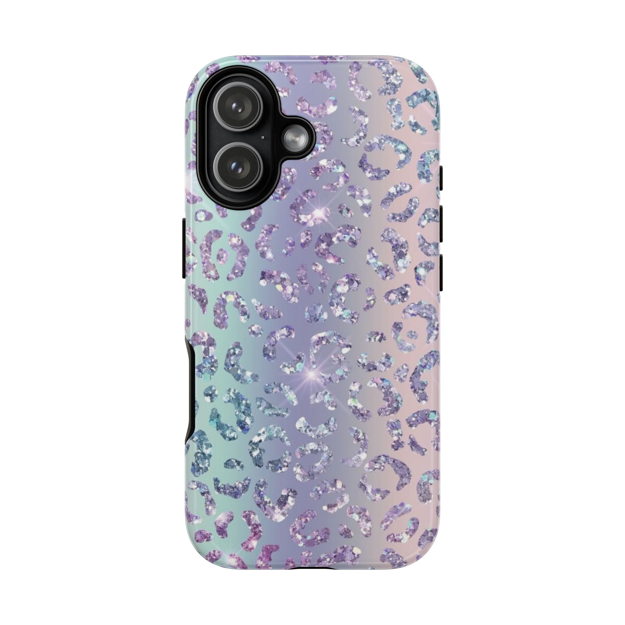 2 Style Leopard Glitter Inspire custom Trendy Phone Case Collection for iPhone 17-11, Samsung S25-S21