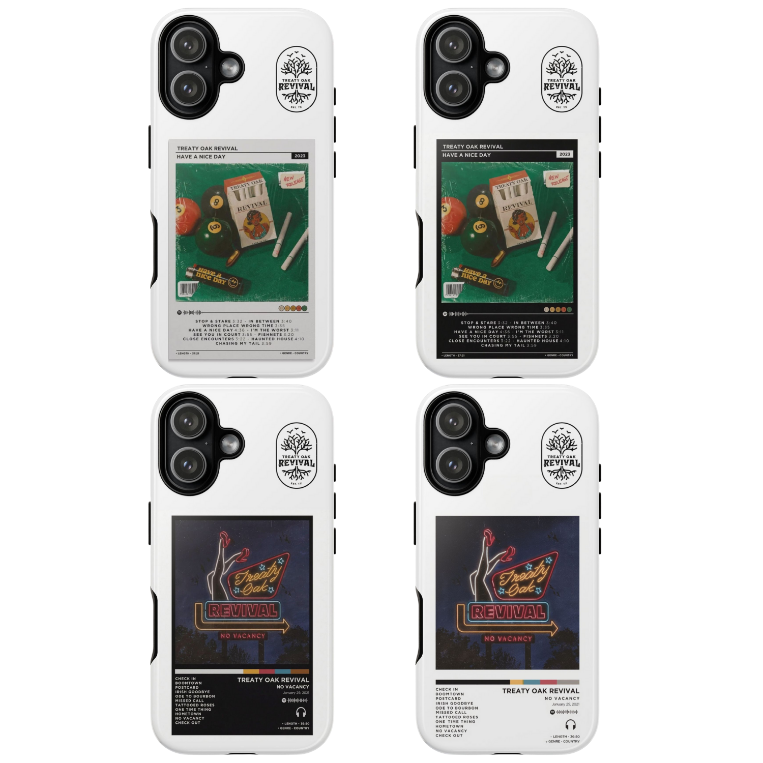 4 Style Treaty Oak Revival Inspire custom Artist Phone Case Collection for iPhone 17-11, Samsung S25-S21