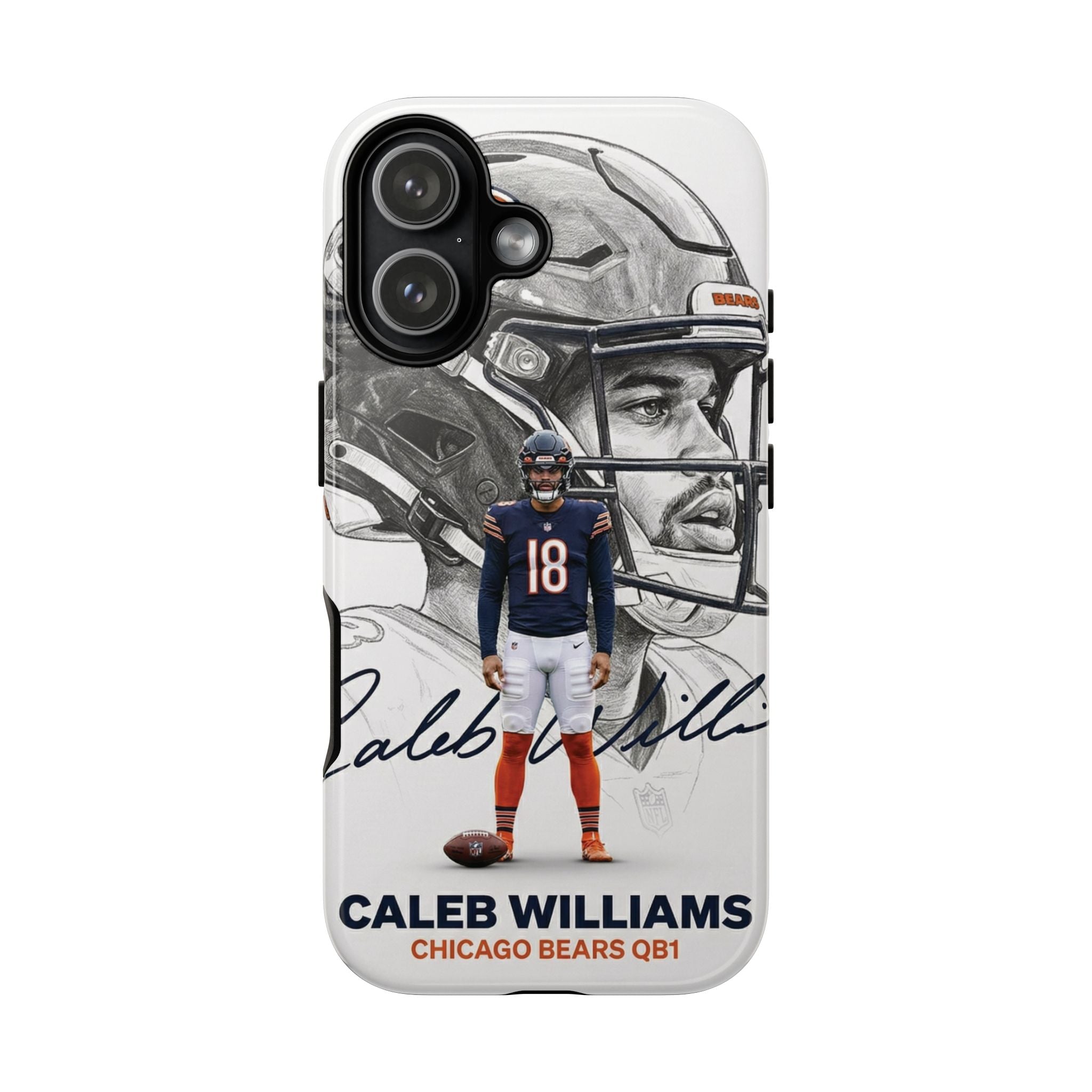 2 Style Caleb Williams Chicago Bears QB1 Inspire custom Sport Phone Case Collection for iPhone 17-11, Samsung S25-S21