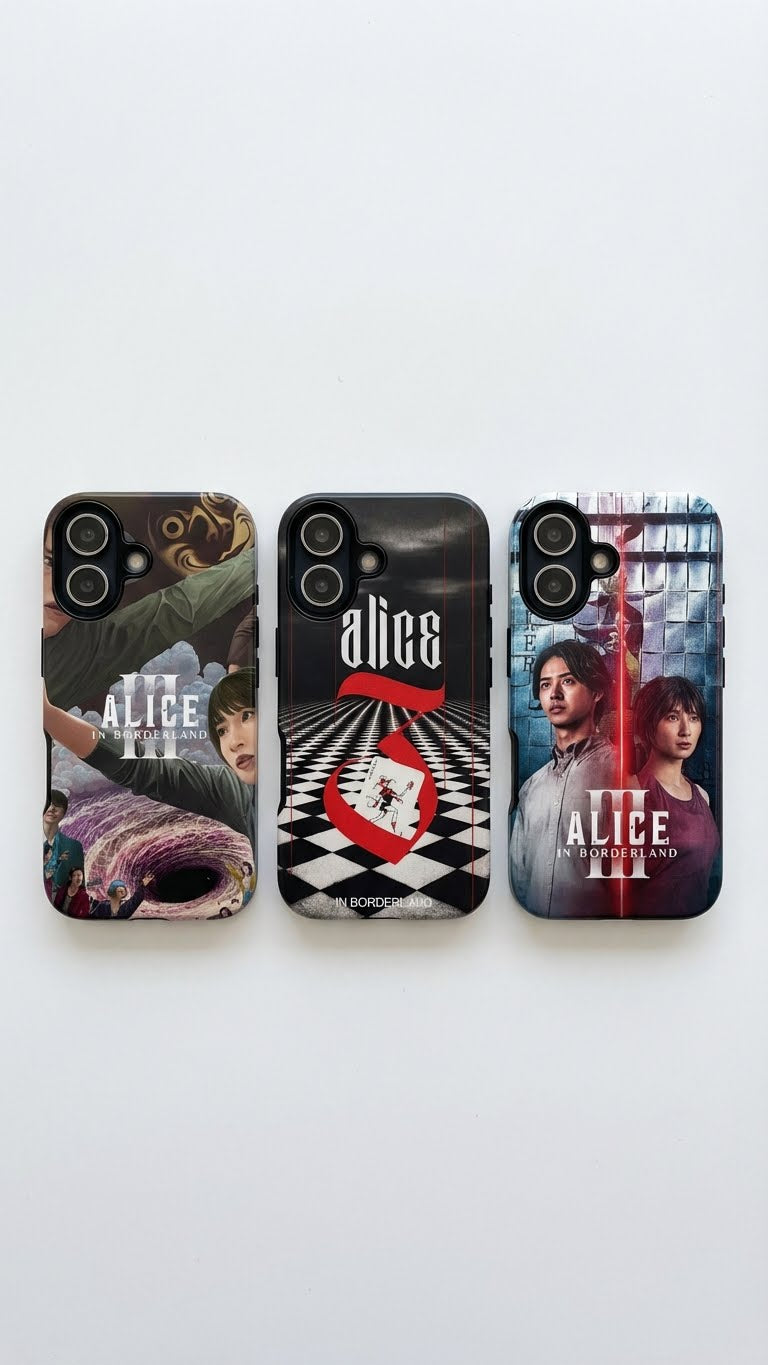 3 Style Alice in Borderland Inspire custom Anime Phone Case Collection for iPhone 17-11, Samsung S25-S21