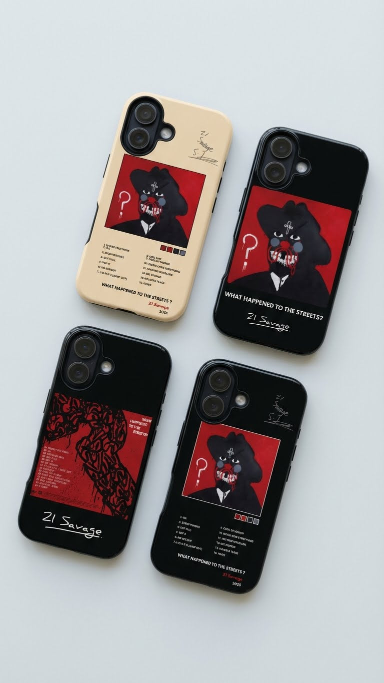 4 Style 21 Savage Rapper Inspire custom Artist Phone Case Collection for iPhone 17-11, Samsung S25-S21