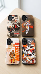 4 Style Baker Mayfield Football Player NFL Inspire custom Sport Phone Case Collection for iPhone 17-11, Samsung S25-S21
