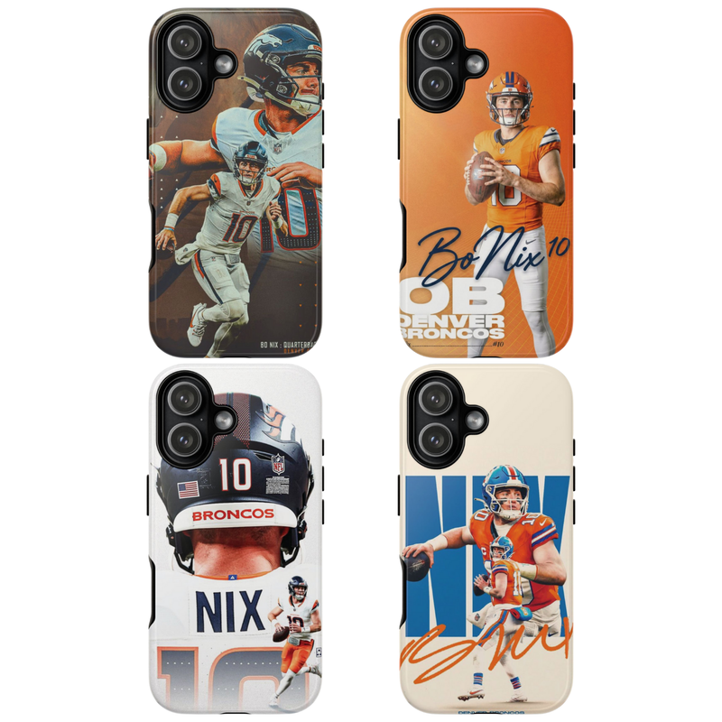 4 Style Bo Nix Denver Broncos Football Player NFL Inspire custom Sport Phone Case Collection for iPhone 17-11, Samsung S25-S21