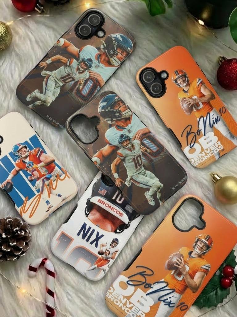 4 Style Bo Nix Denver Broncos Football Player NFL Inspire custom Sport Phone Case Collection for iPhone 17-11, Samsung S25-S21