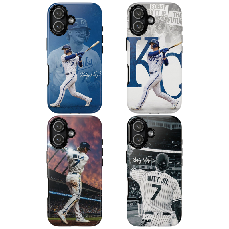4 Style Bobby Witt Jr. Baseball Player MLB Inspire custom Sport Phone Case Collection for iPhone 17-11, Samsung S25-S21
