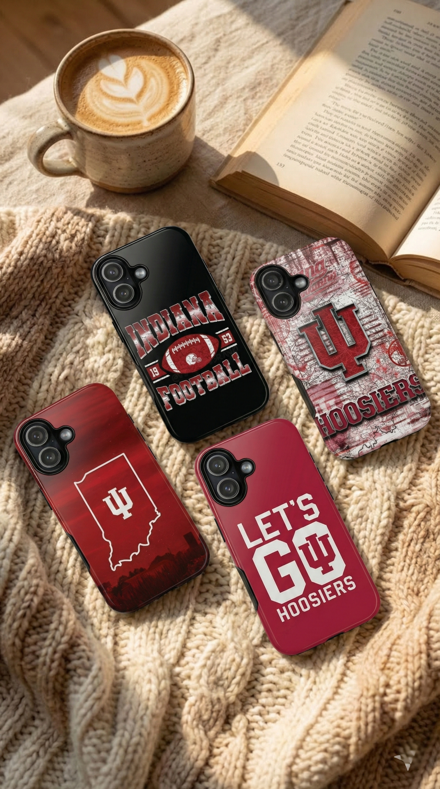4 Style Indiana Hoosiers Football Inspire custom Sport Phone Case Collection for iPhone 17-11, Samsung S25-S21