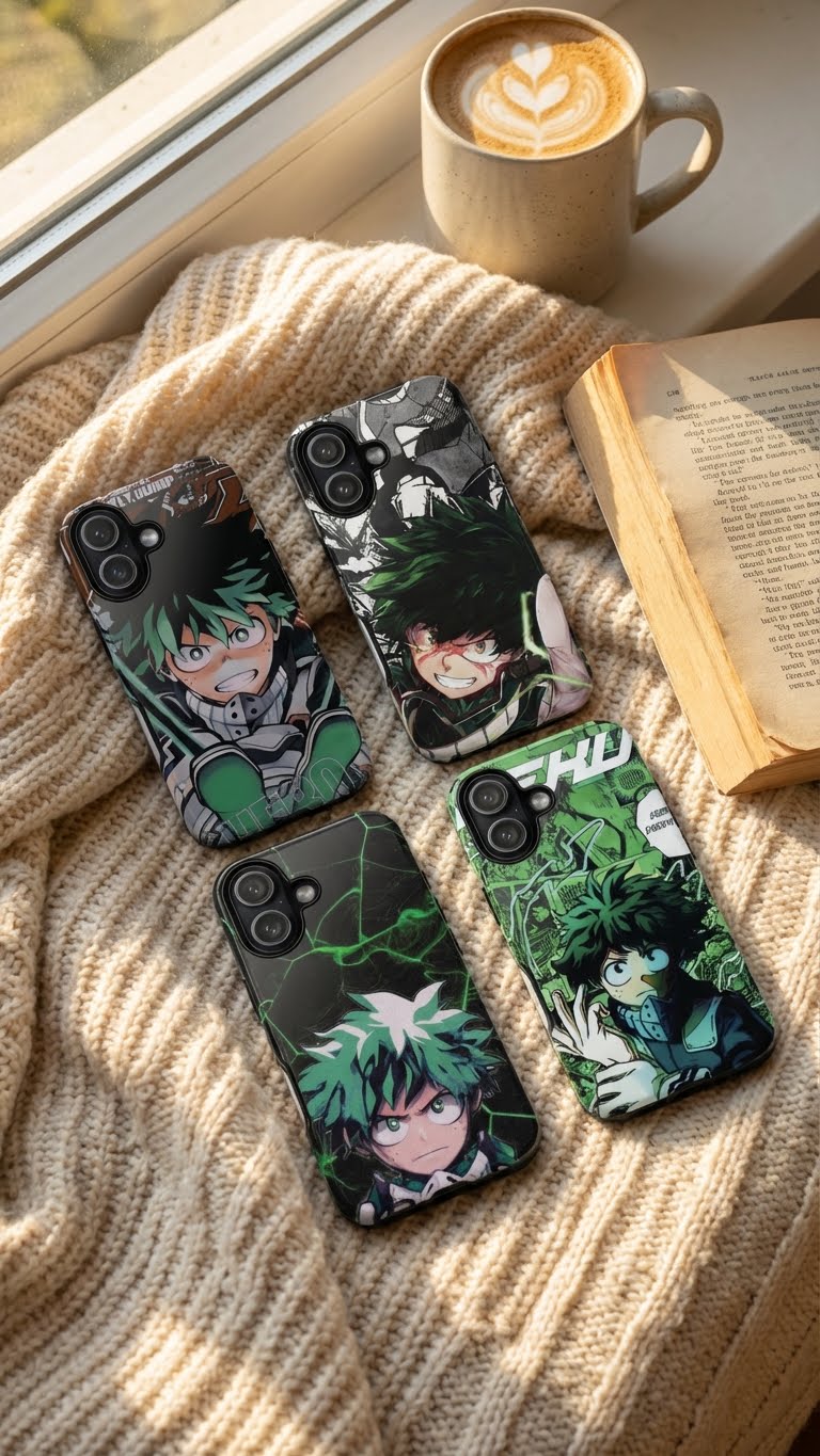4 Style Izuku Midoriya My Hero Academia Inspire custom Anime Phone Case Collection for iPhone 17-11, Samsung S25-S21