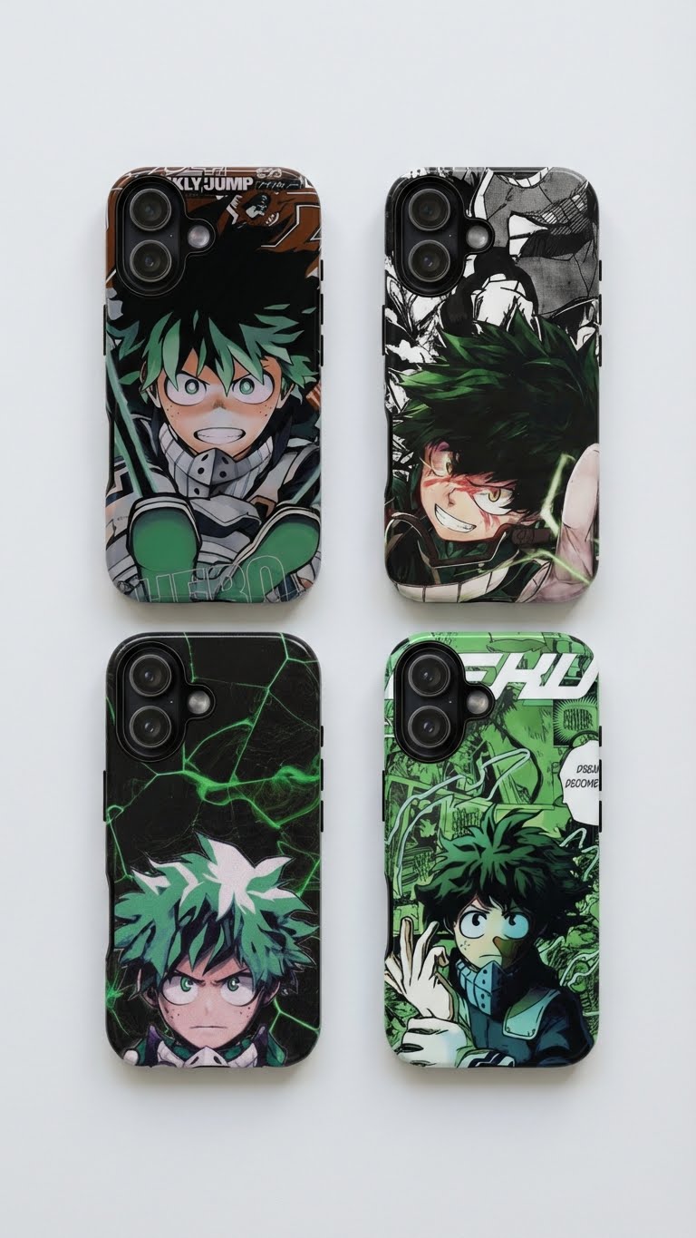 4 Style Izuku Midoriya My Hero Academia Inspire custom Anime Phone Case Collection for iPhone 17-11, Samsung S25-S21
