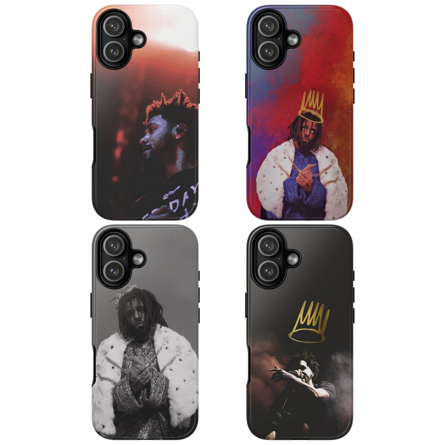 4 Style J.cole Rapper Inspire custom Artist Phone Case Collection for iPhone 17-11, Samsung S25-S21