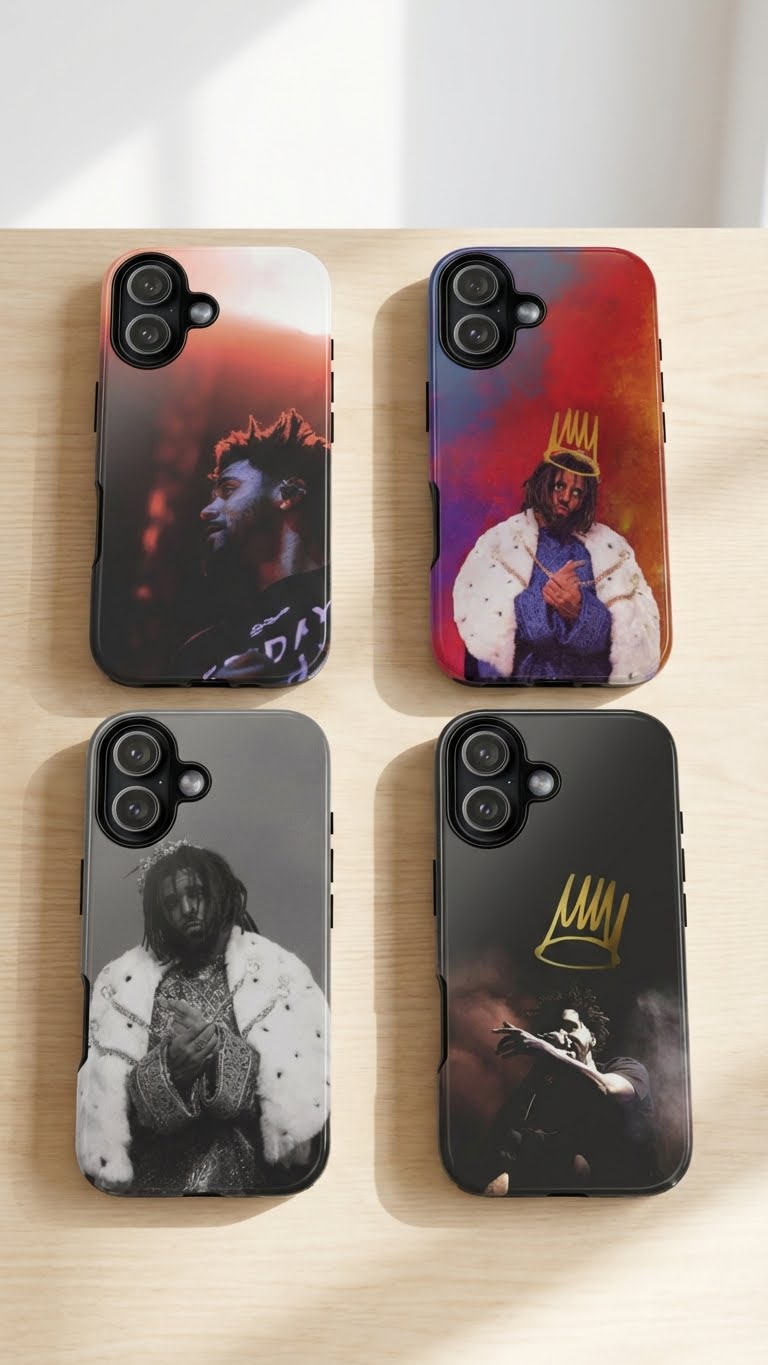 4 Style J.cole Rapper Inspire custom Artist Phone Case Collection for iPhone 17-11, Samsung S25-S21