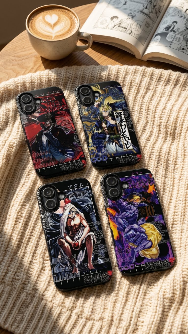 4 Style Jack the Ripper, Medusa, Shiva, Poseidon Record of Ragnarok Inspire custom Anime Phone Case Collection for iPhone 17-11, Samsung S25-S21