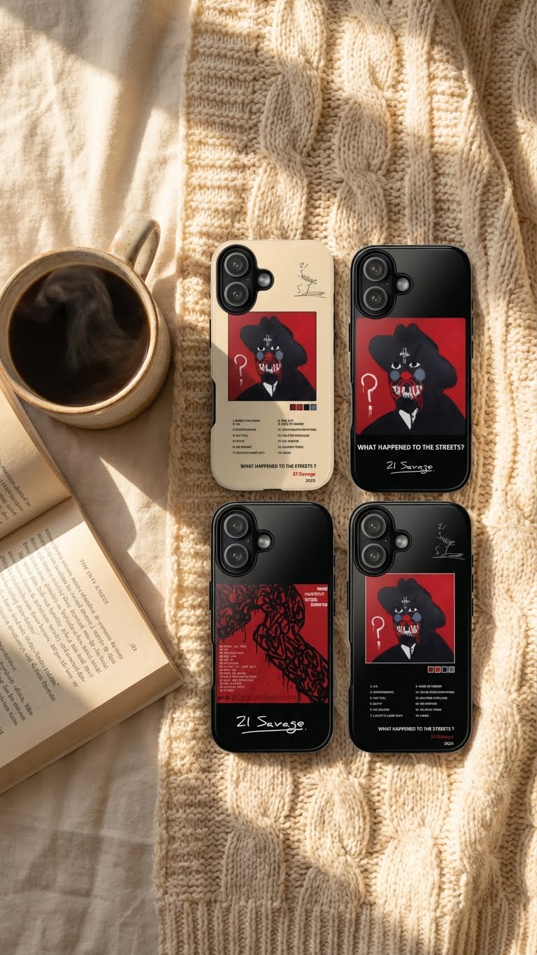 4 Style 21 Savage Rapper Inspire custom Artist Phone Case Collection for iPhone 17-11, Samsung S25-S21