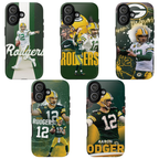 6 Style Aaron Rodgers Football Player NFL Inspire custom Sport Phone Case Collection for iPhone 17-11, Samsung S25-S21