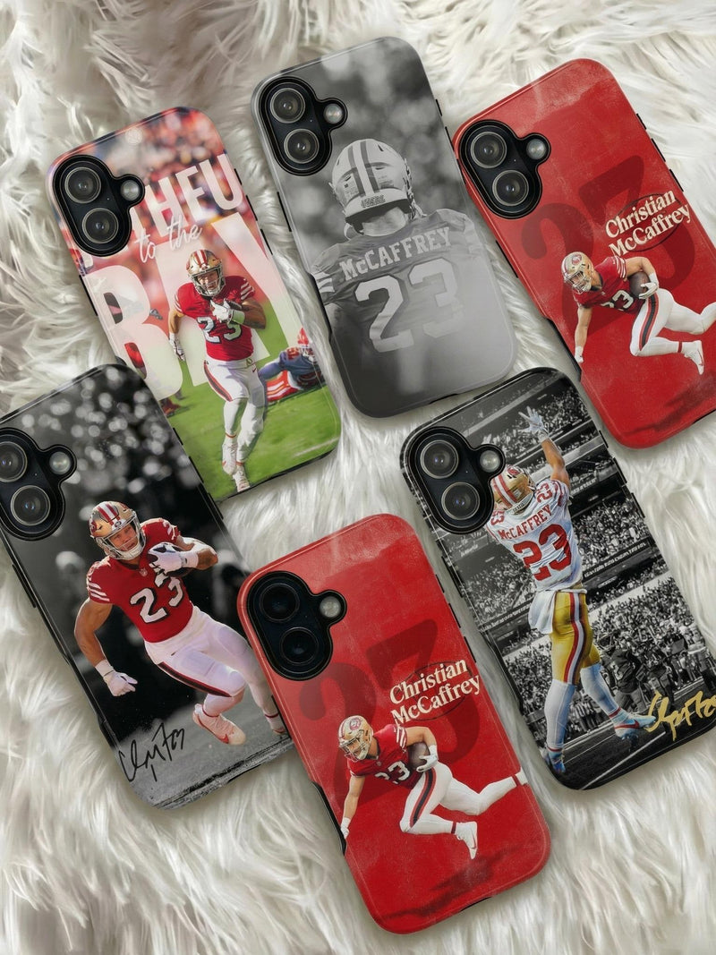 5 Style Christian McCaffrey Football Player NFL Inspire custom Sport Phone Case Collection for iPhone 17-11, Samsung S25-S21