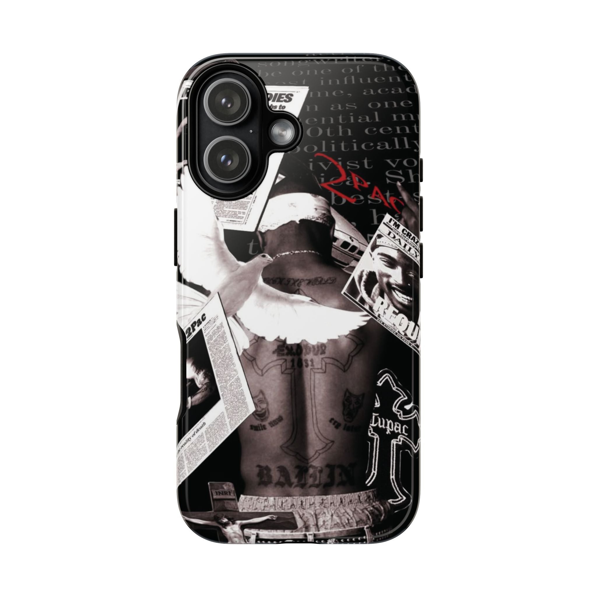 6 Style 2Pac Rapper Inspire custom Artist Phone Case Collection for iPhone 17-11, Samsung S25-S21