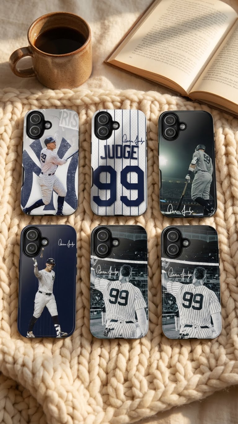 6 Style Aaron Judge Baseball Player MLB Inspire custom Sport Phone Case Collection for iPhone 17-11, Samsung S25-S21