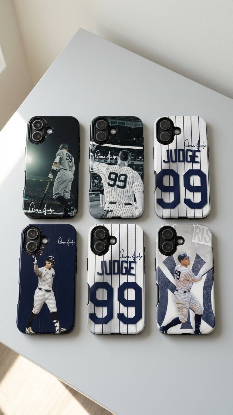 6 Style Aaron Judge Baseball Player MLB Inspire custom Sport Phone Case Collection for iPhone 17-11, Samsung S25-S21