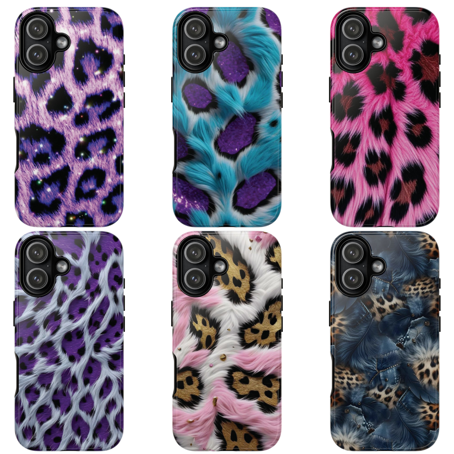 6 Style Animal Print Inspire custom Trendy Phone Case Collection for iPhone 17-11, Samsung S25-S21