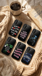 6 Style Anti Social Social Club Inspire custom Trendy Phone Case Collection for iPhone 17-11, Samsung S25-S21