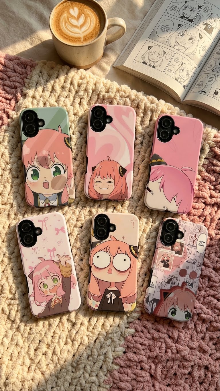 6 Style Anya Forger Spy x Family Inspire custom Anime Phone Case Collection for iPhone 17-11, Samsung S25-S21