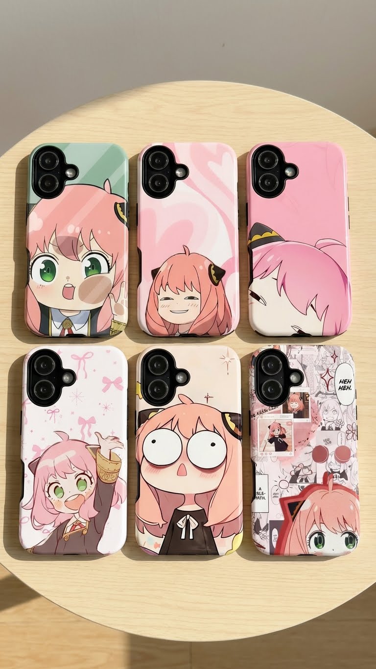6 Style Anya Forger Spy x Family Inspire custom Anime Phone Case Collection for iPhone 17-11, Samsung S25-S21