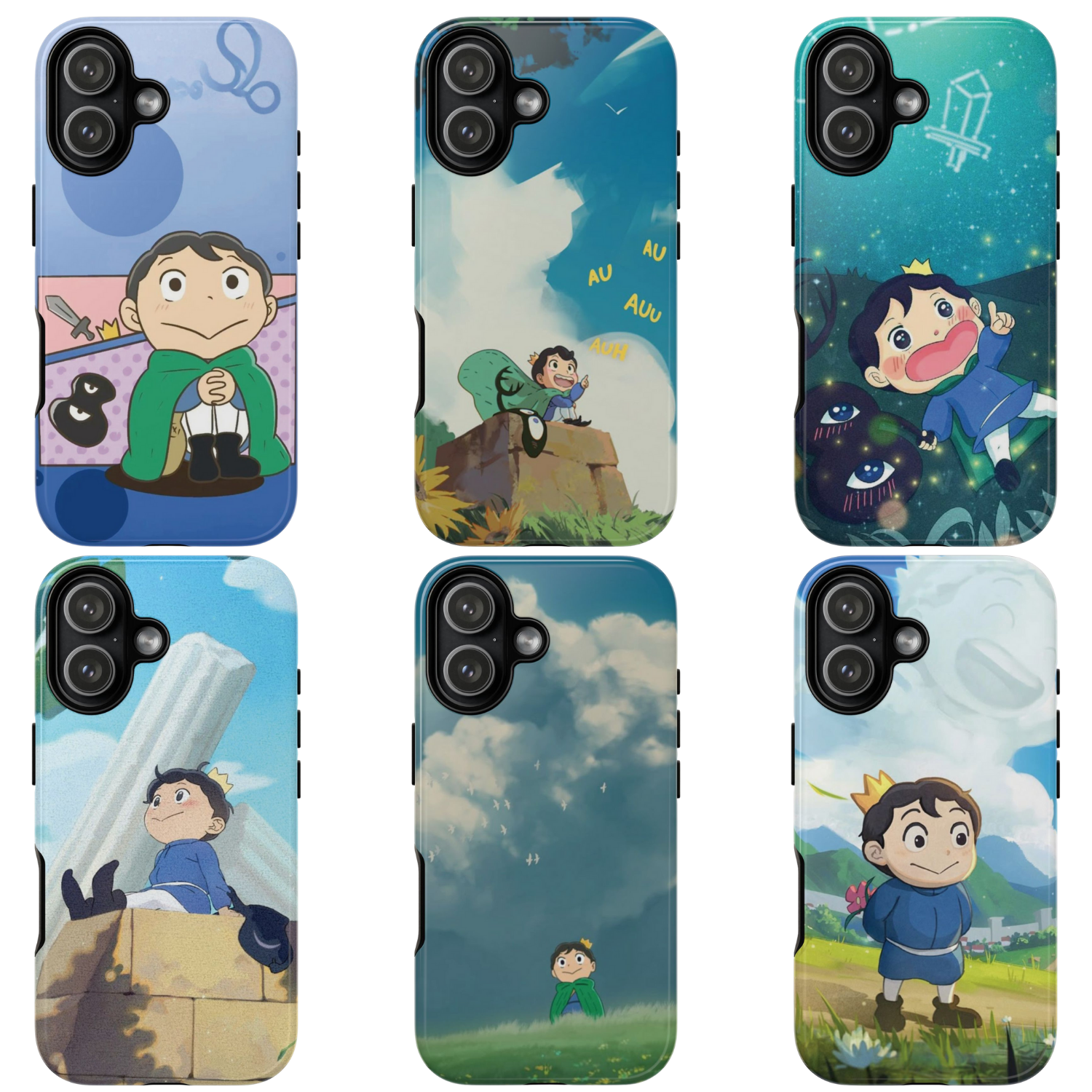 6 Style Boji King Of Rank Inspire custom Anime Phone Case Collection for iPhone 17-11, Samsung S25-S21