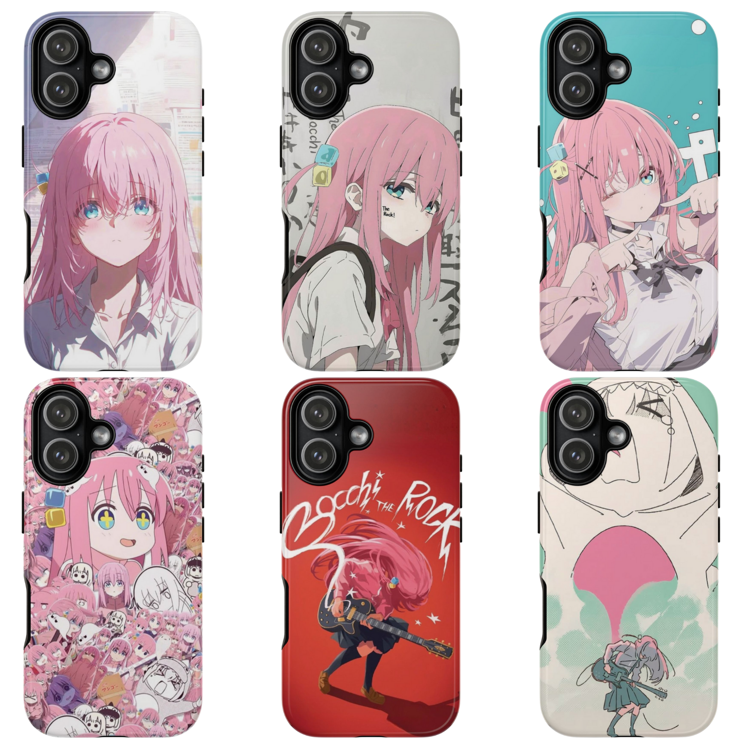 6 Style Bocchi the Rock Inspire custom Anime Phone Case Collection for iPhone 17-11, Samsung S25-S21