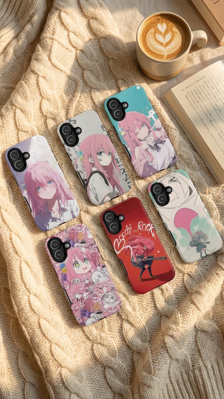 6 Style Bocchi the Rock Inspire custom Anime Phone Case Collection for iPhone 17-11, Samsung S25-S21