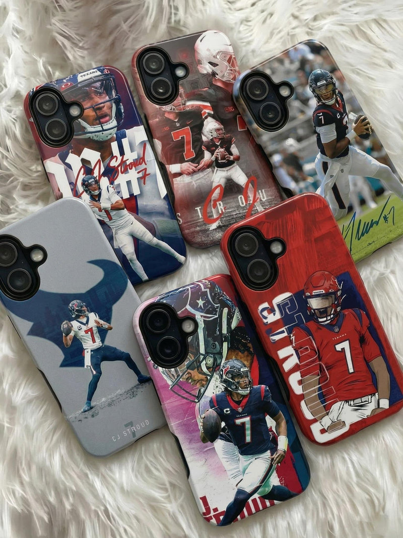 6 Style C.J. Stroud Football Player Houston Texans Inspire custom Sport Phone Case Collection for iPhone 17-11, Samsung S25-S21