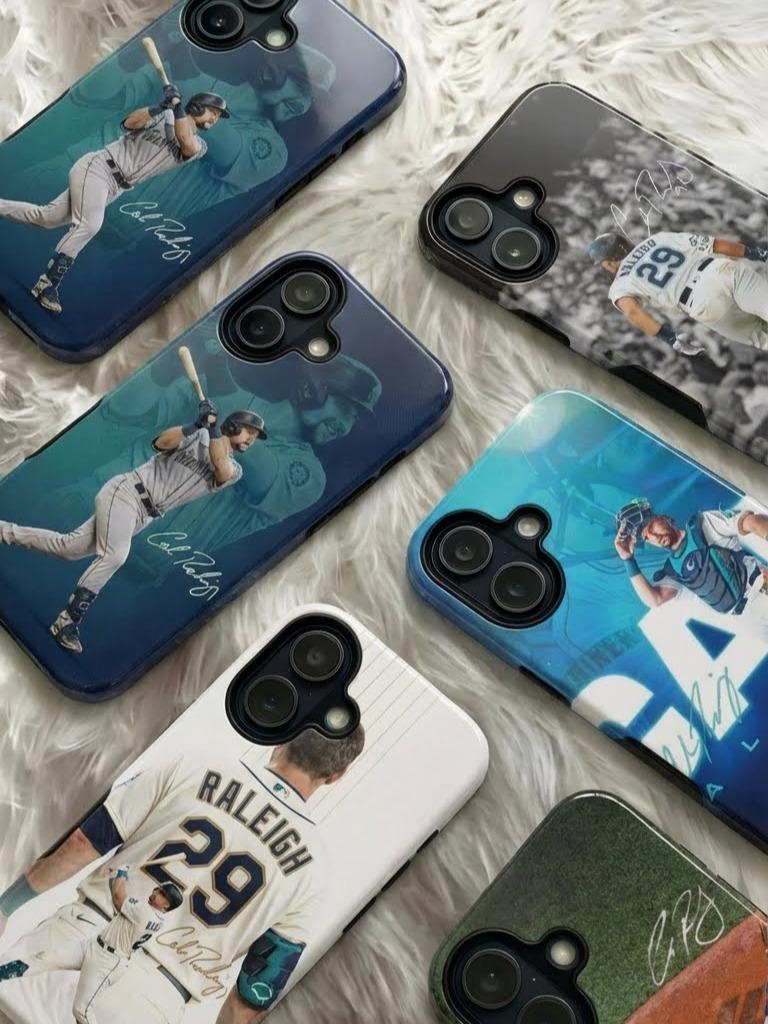 6 Style Cal Raleigh Baseball Player Seattle Mariners Inspire custom Sport Phone Case Collection for iPhone 17-11, Samsung S25-S21