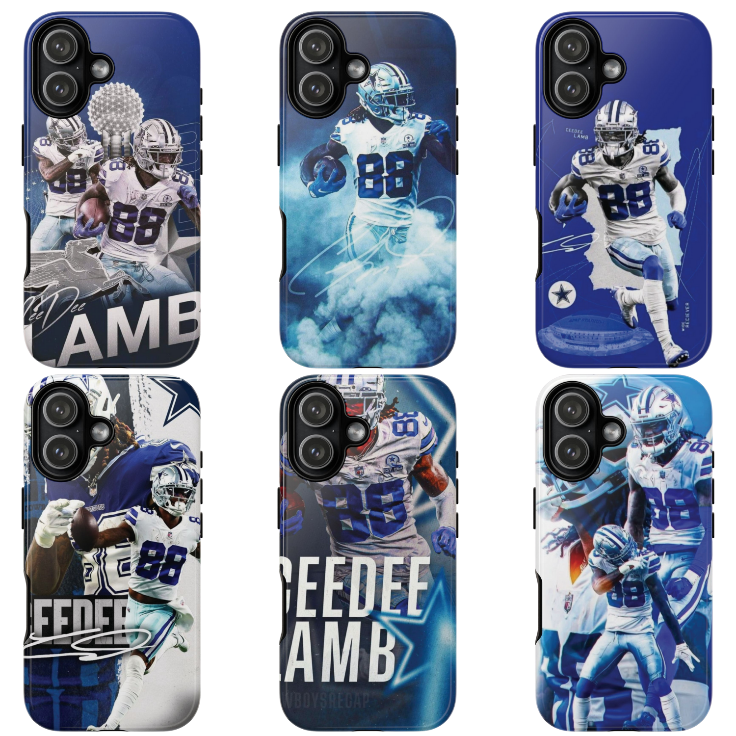 6 Style CeeDee Lamb Football Player Dallas Cowboys Inspire custom Sport Phone Case Collection for iPhone 17-11, Samsung S25-S21