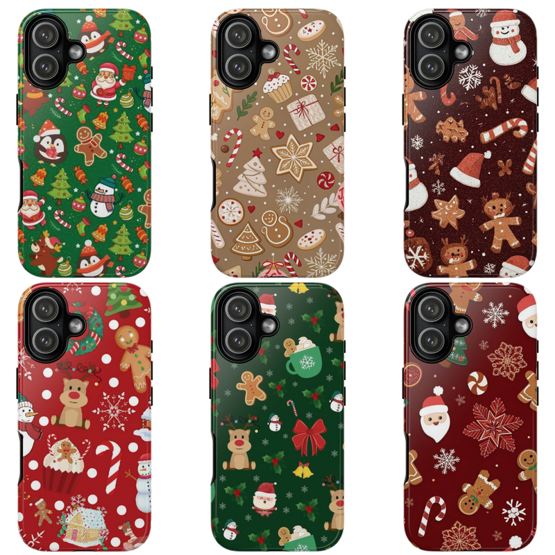 6 Style Christmas Characters Inspire custom Trendy Phone Case Collection for iPhone 17-11, Samsung S25-S21