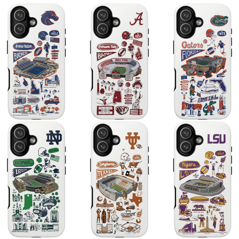 11 Style College Football Teams Inspire custom Sport Phone Case Collection for iPhone 17-11, Samsung S25-S21