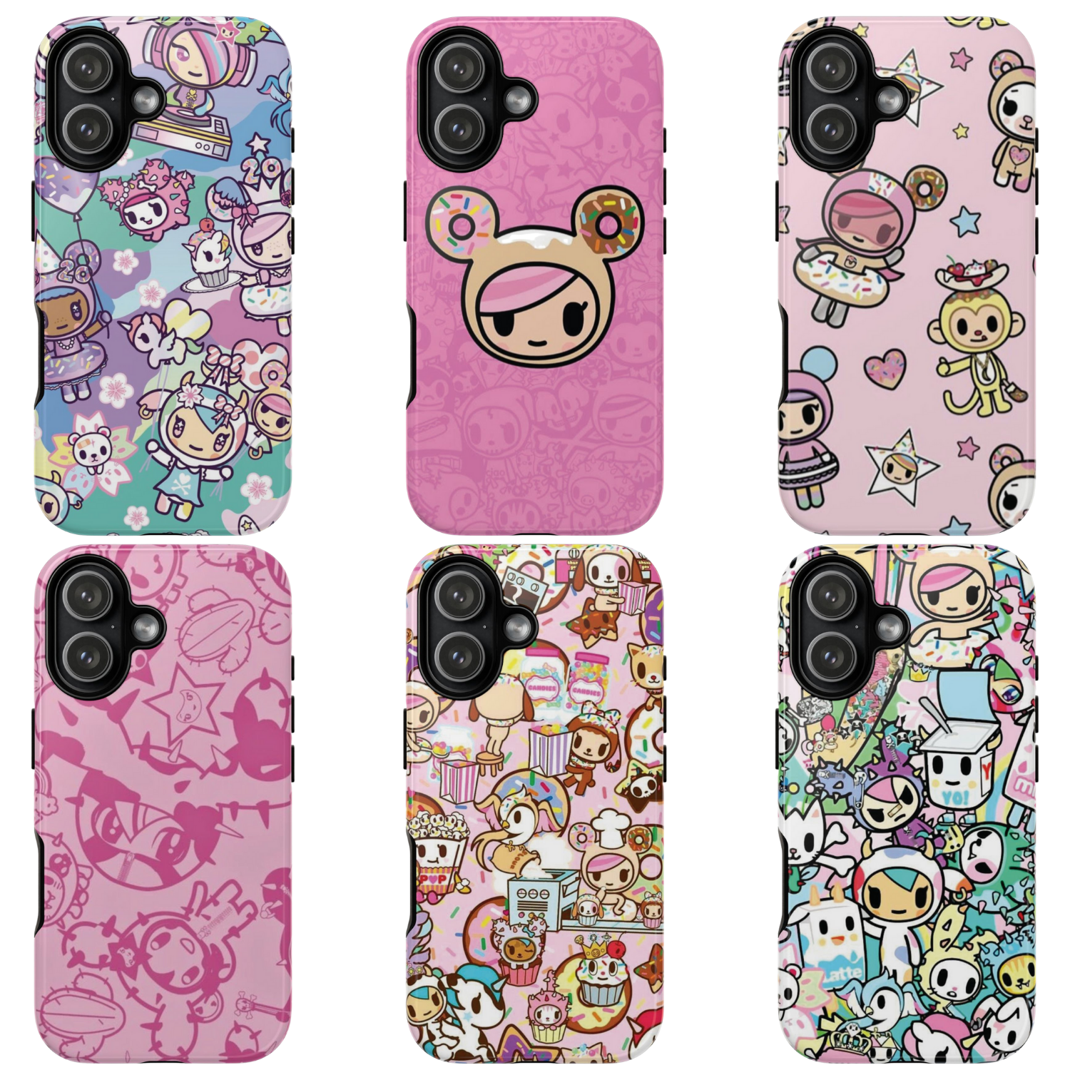 6 Style Chibi Characters Inspire custom Trendy Phone Case Collection for iPhone 17-11, Samsung S25-S21