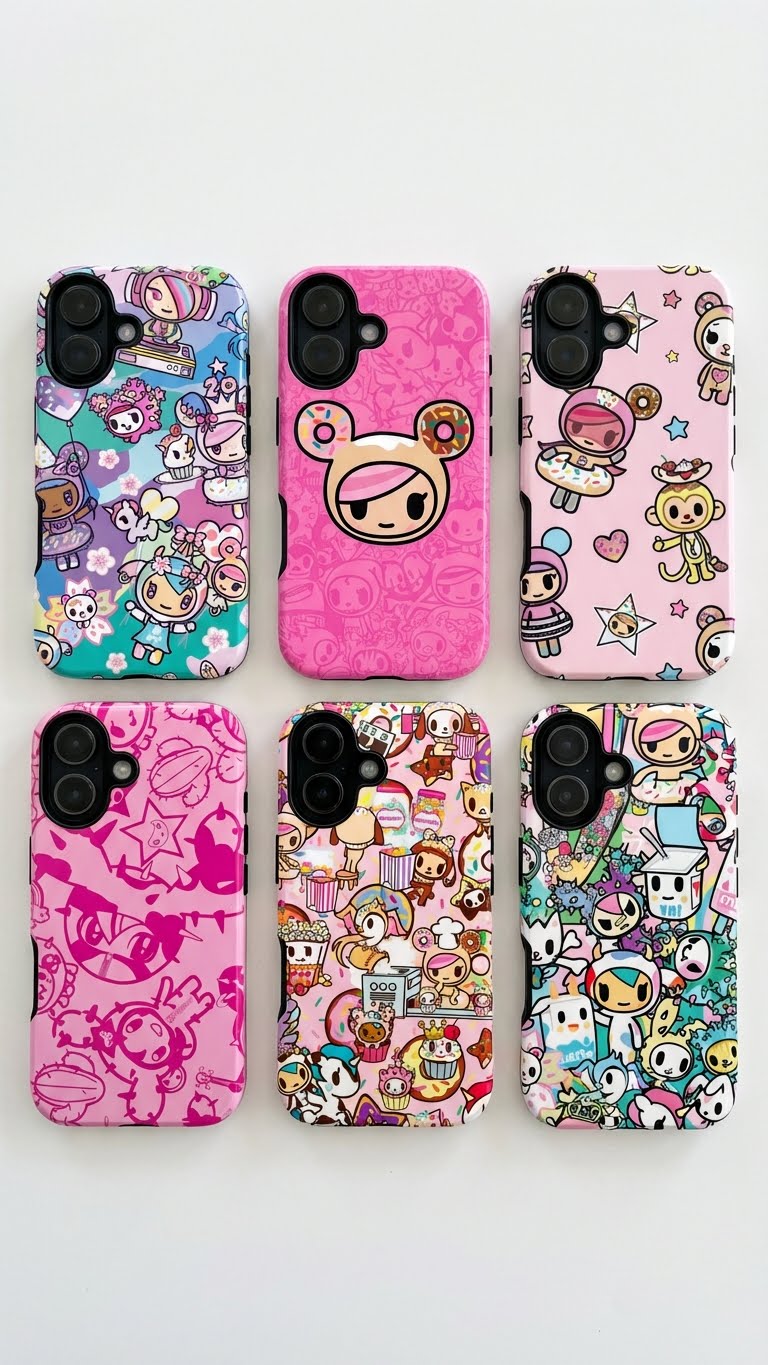 6 Style Chibi Characters Inspire custom Trendy Phone Case Collection for iPhone 17-11, Samsung S25-S21