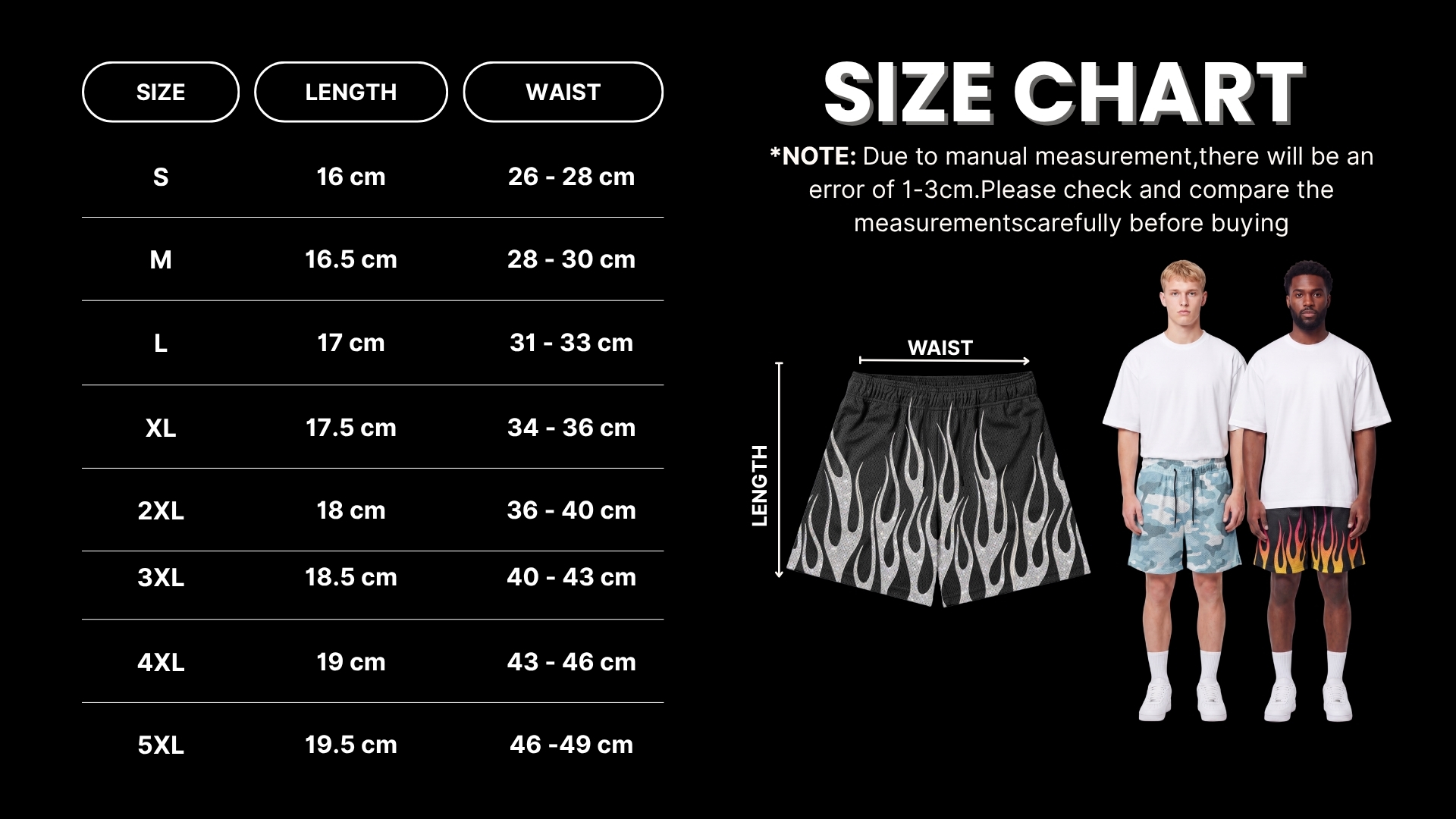 Size for Mesh Shorts