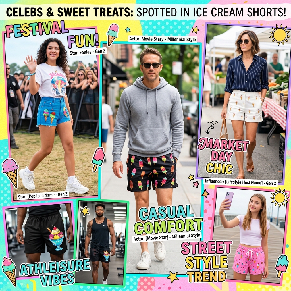 ice cream graphic shorts