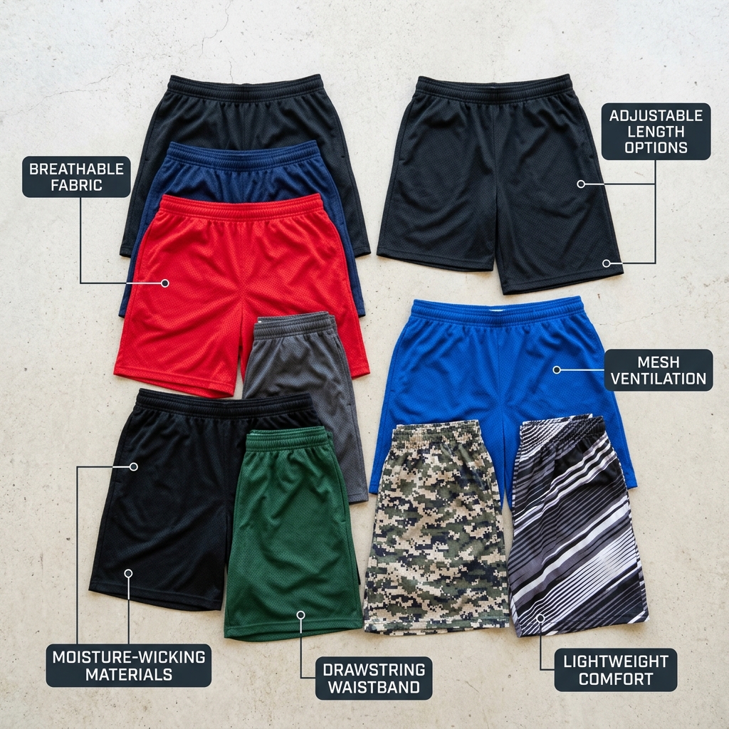 custom length mesh shorts