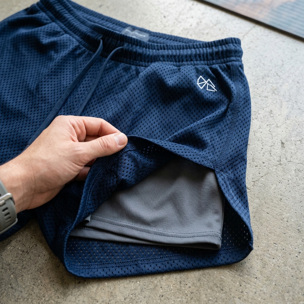 double lined mesh shorts not see through