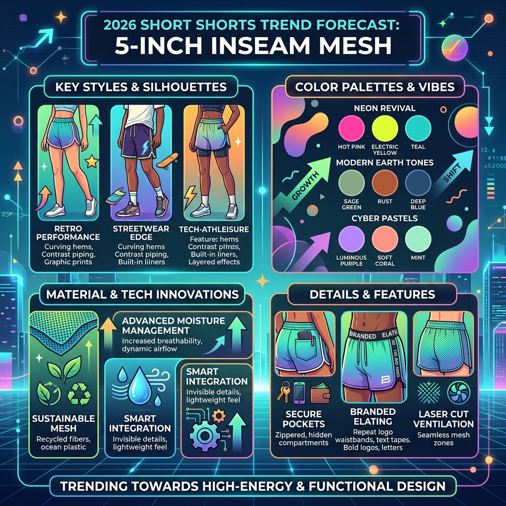 How 5 Inch Inseam Mesh Shorts Define 2026's Short Shorts Trend 5 inch inseam mesh shorts