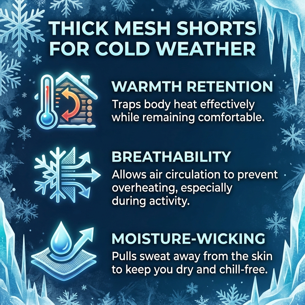 thick mesh shorts for winter
