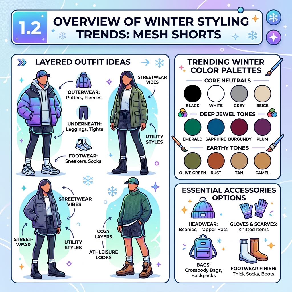 mesh shorts winter outfit