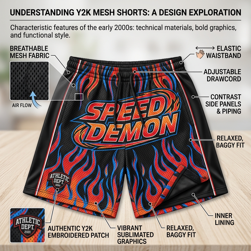 mesh shorts streetwear